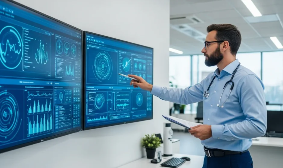 Professional healthcare technology consulting services optimizing clinical workflows through digital data analysis.