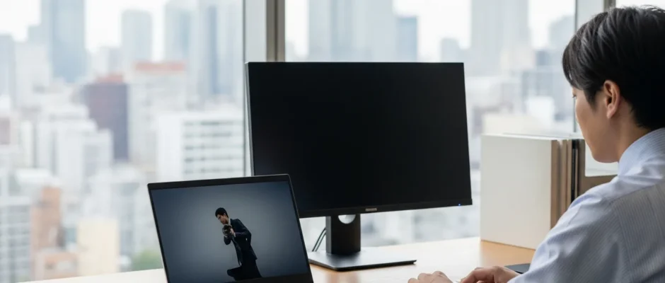A professional workspace featuring reliable Japanese computer brands for high performance and productivity.