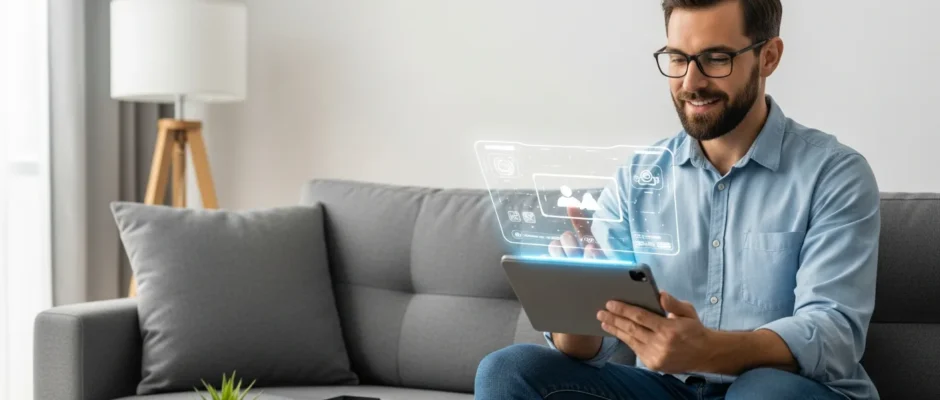 A man using a digital therapy app on his smartphone, showcasing the latest mental health tech news and innovations.